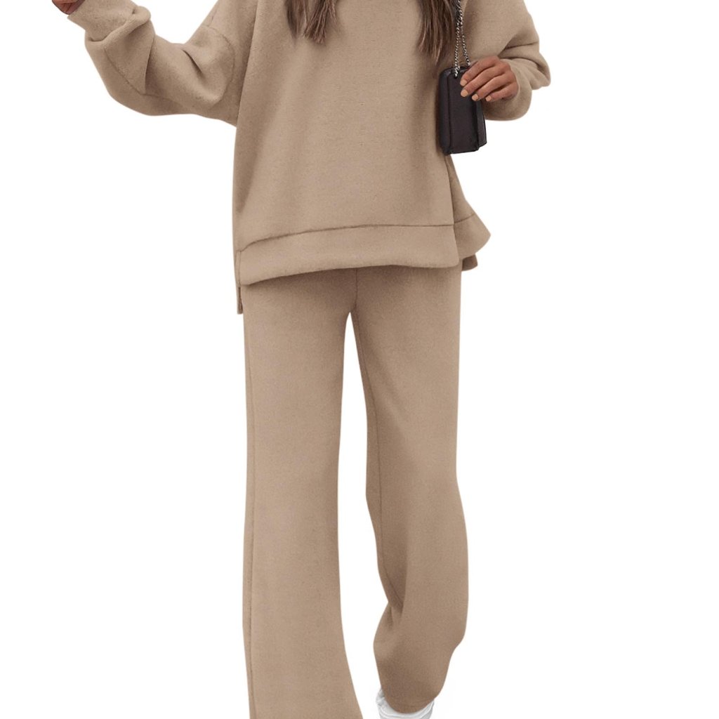 Oversized Sweatsuit Set 2-Piece Lounge Wear Cotton Polyester Comfy